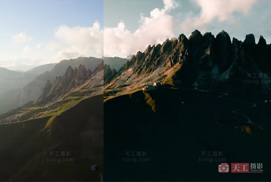 秋季风光航拍Lightroom调色预设 天工08号预设