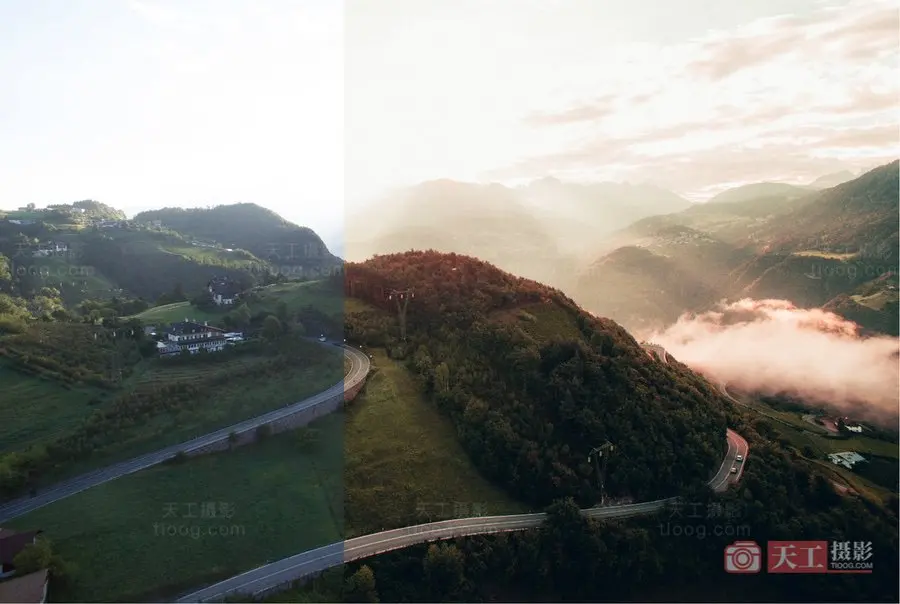 秋季风光航拍Lightroom调色预设 天工08号预设